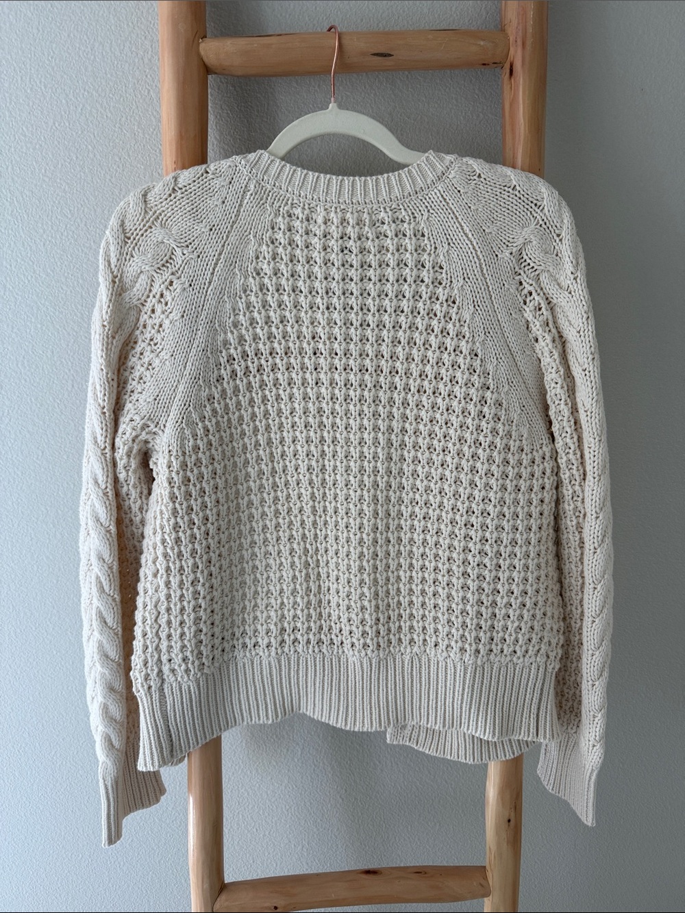 Jessica Simpson | Cream Cable Knit Button-Front Cardigan - Picture 5 of 7